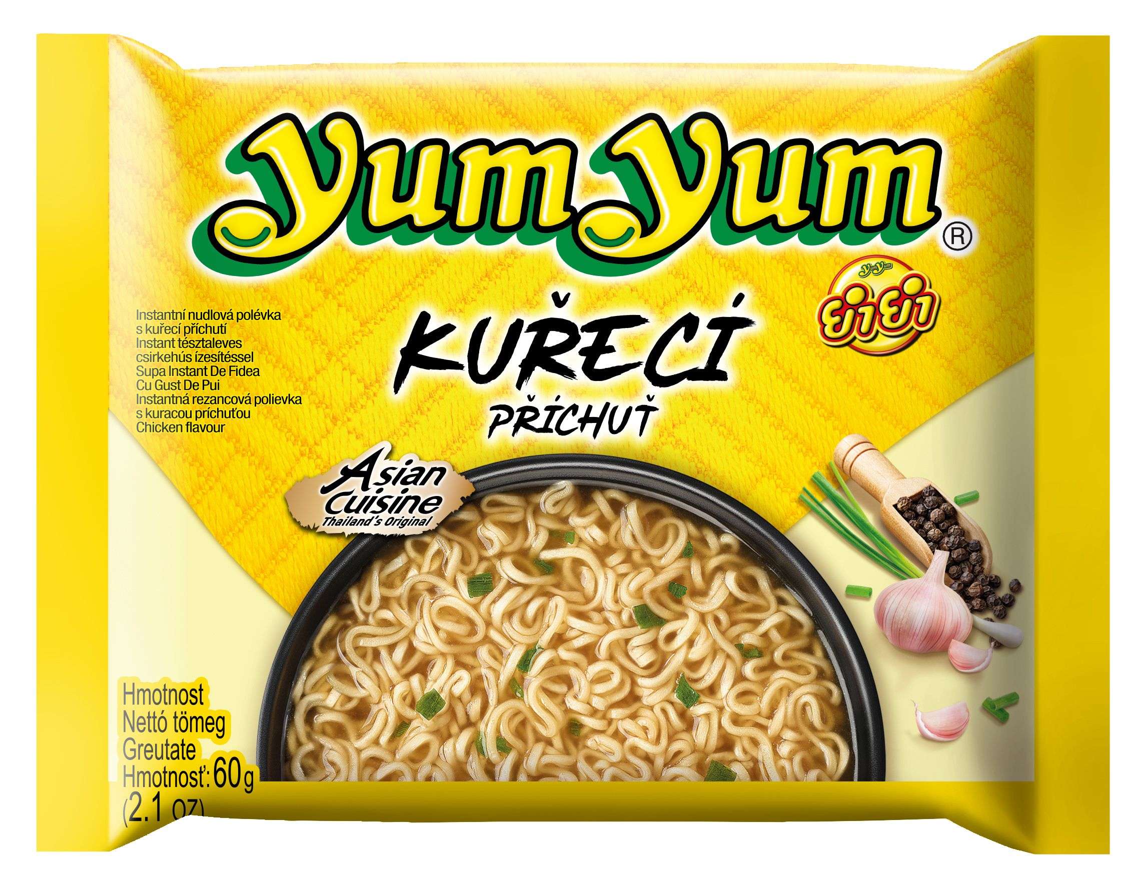 Trvanlivé potraviny - YumYum Instantní nudlová polévka s kuřecí příchutí 60 g