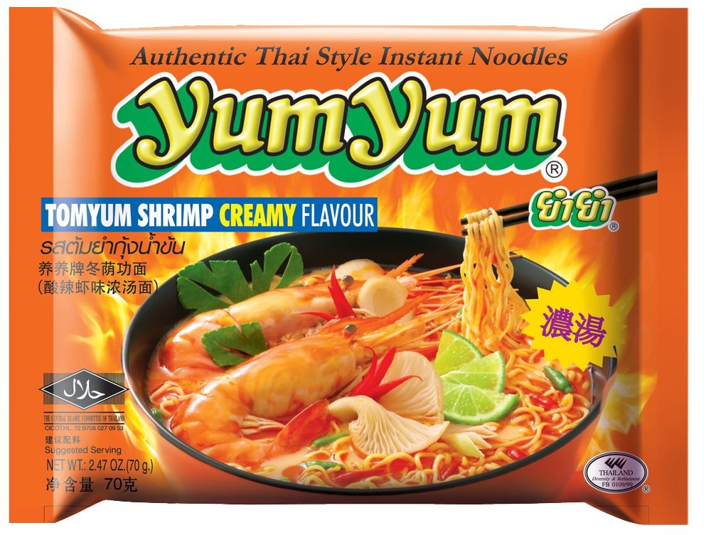 Trvanlivé potraviny - YumYum Instantní nudlová polévka s příchutí Tom Yum Creamy 70 g
