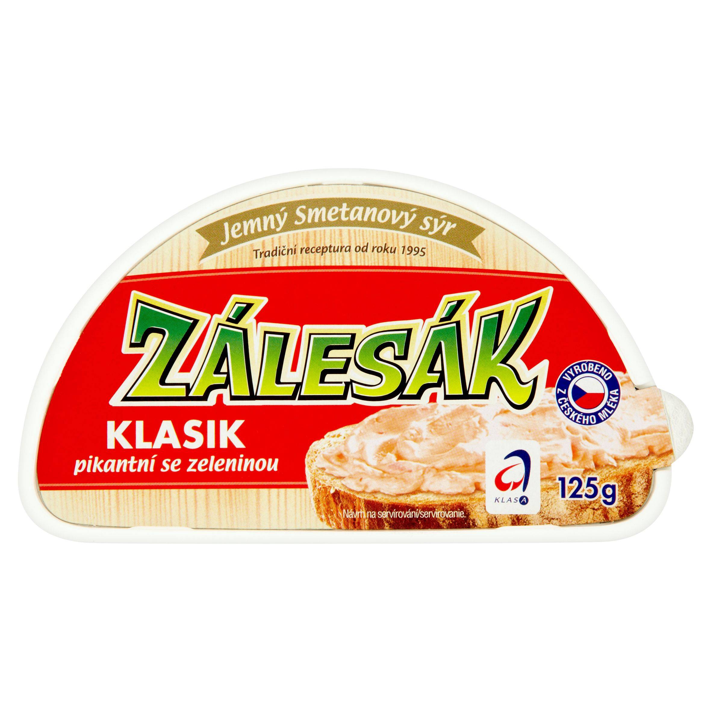 Mléčné a chlazené - Zálesák Klasik pikantní se zeleninou jemný smetanový sýr 125 g