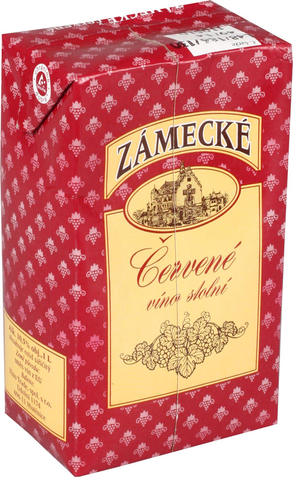 Nápoje - Zámecké červené víno 1l TP