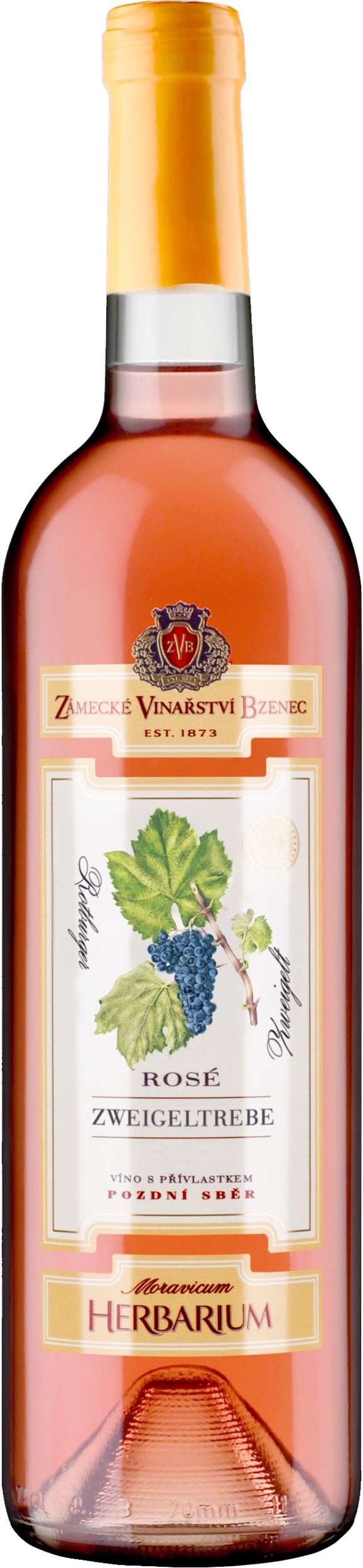 Nápoje - Zámecké Vinařství Herbarium Moravicum Zweigeltrebe rosé pozdní sběr 750 ml
