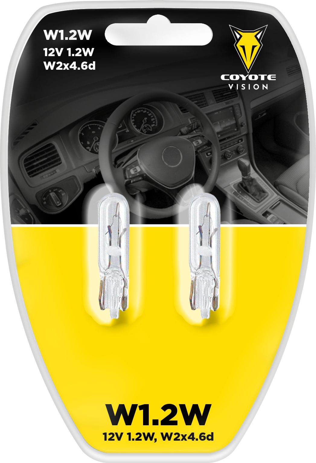 Auto-moto - Žárovka 12V 1.2W W1.2W celosklo COYOTE VISION 2ks blistr