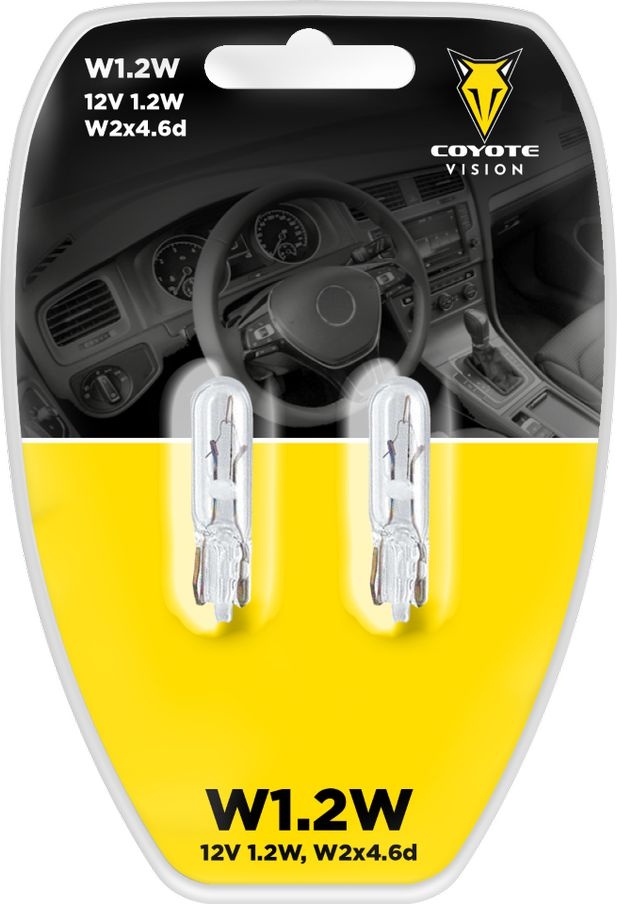 Žárovka 12V 1.2W W1.2W celosklo COYOTE VISION 2ks blistr-0