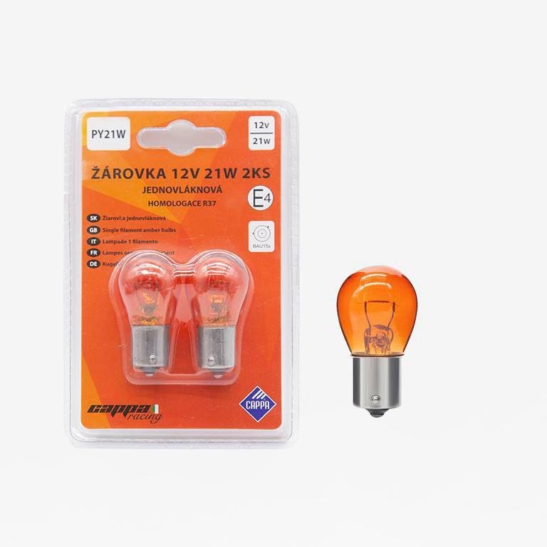 Auto-moto - Žárovka 12V BAU15S 21W oranžová