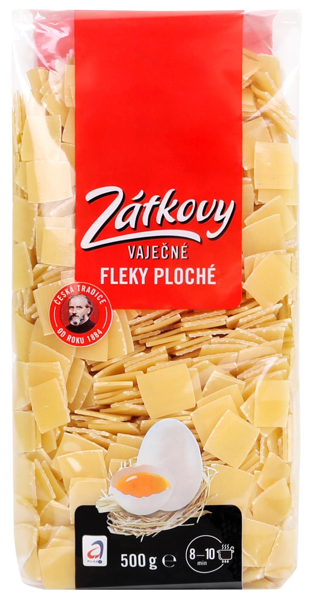 Trvanlivé potraviny - Zátkovy Vaječné těstoviny fleky ploché 500 g