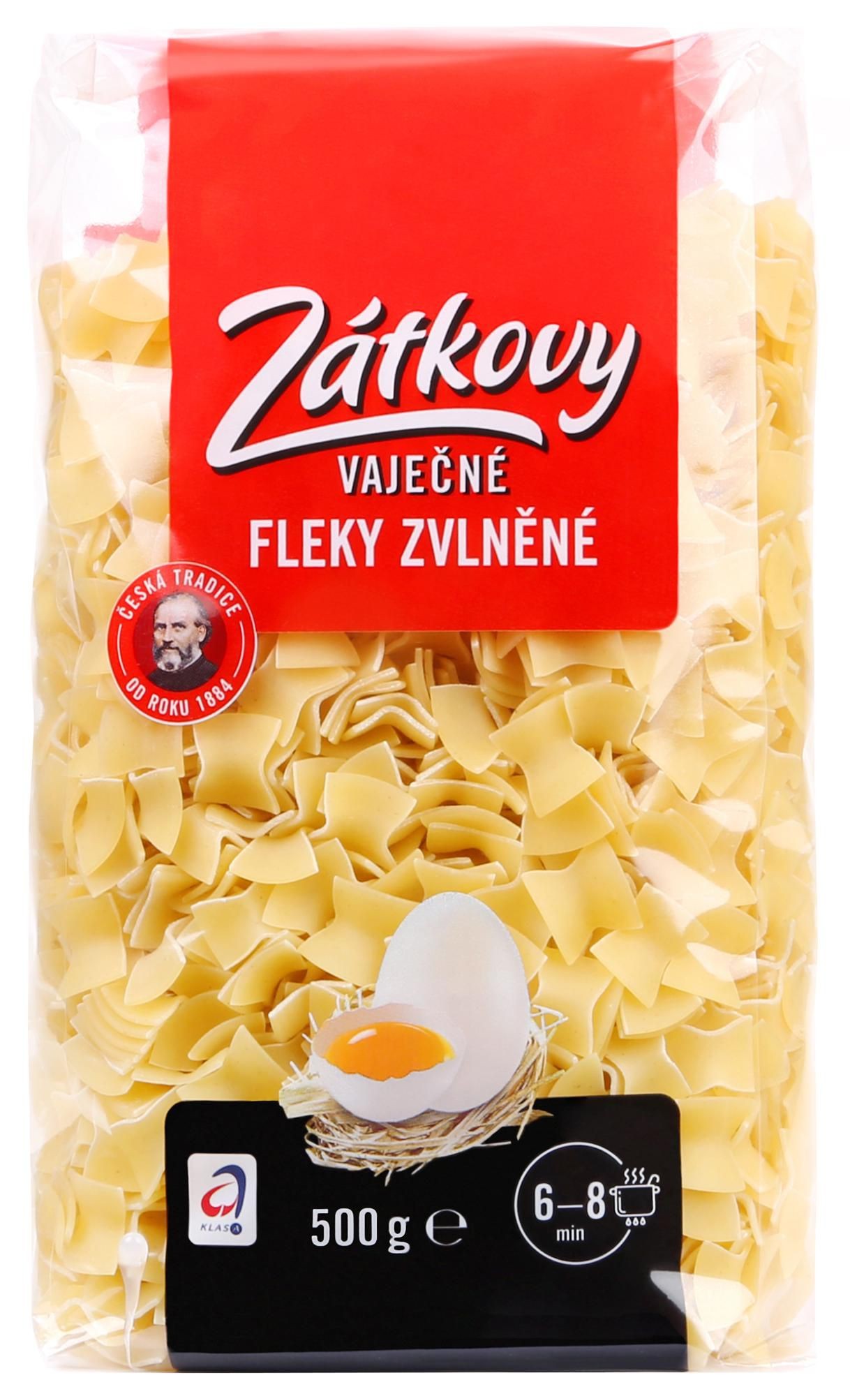 Trvanlivé potraviny - Zátkovy Vaječné těstoviny fleky zvlněné 500 g