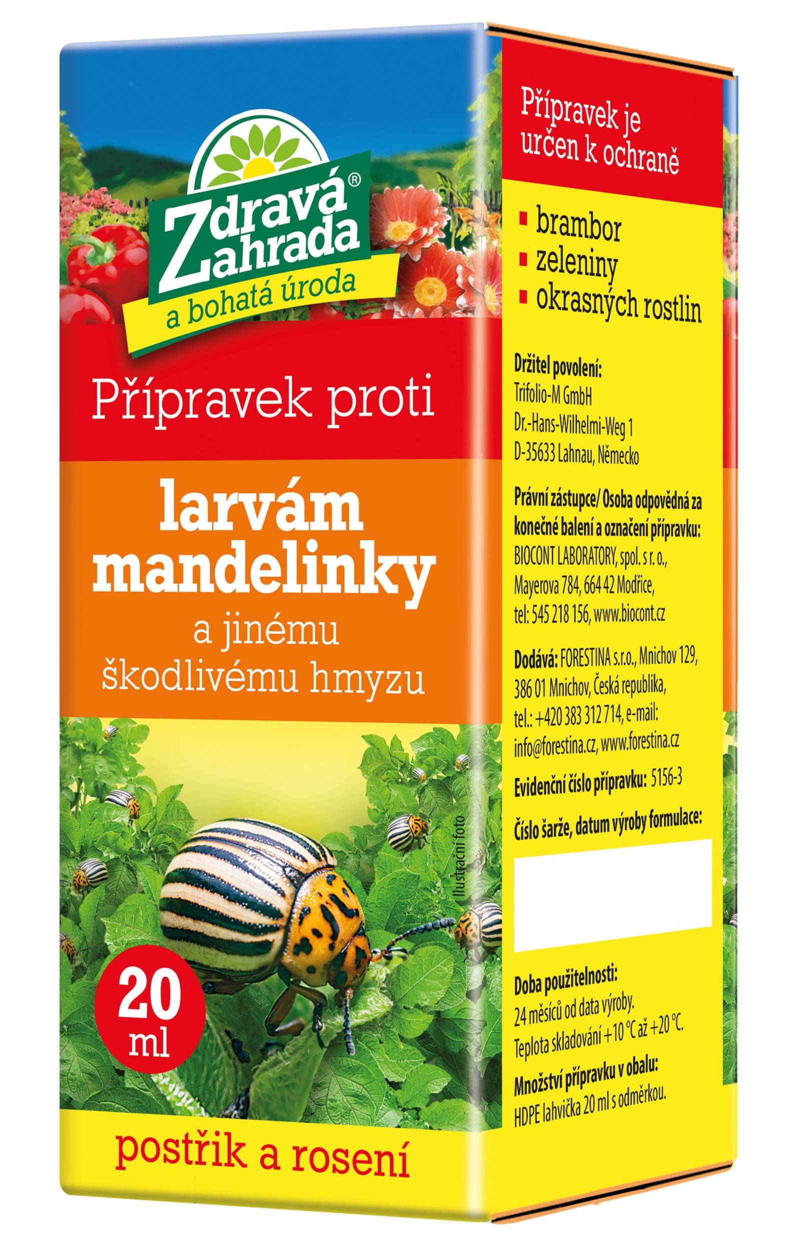 Domácnost a Zahrada - Zdravá zahrada Přípravek proti larvám mandelinky bramborové a jinému škodlivému hmyzu 20 ml