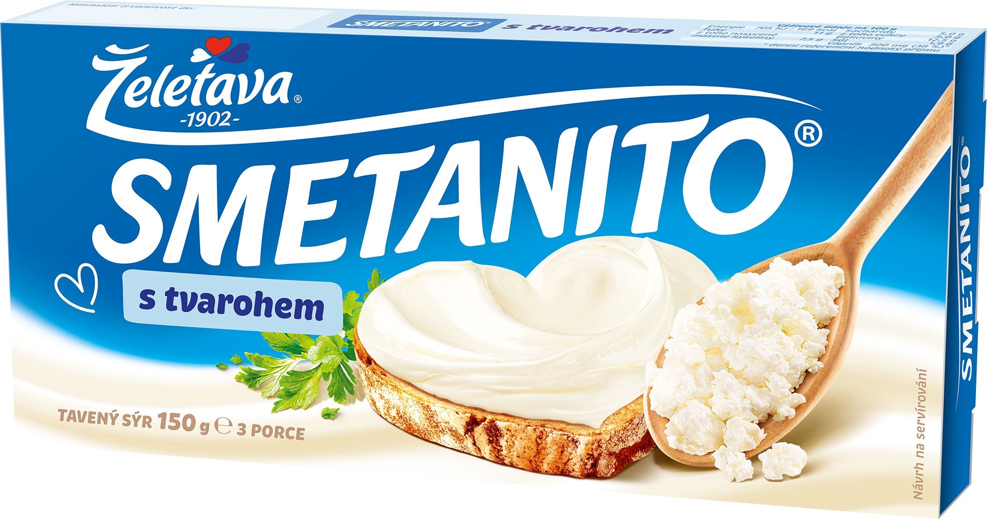 Mléčné a chlazené - Želetava Smetanito s tvarohem 3ks 150 g