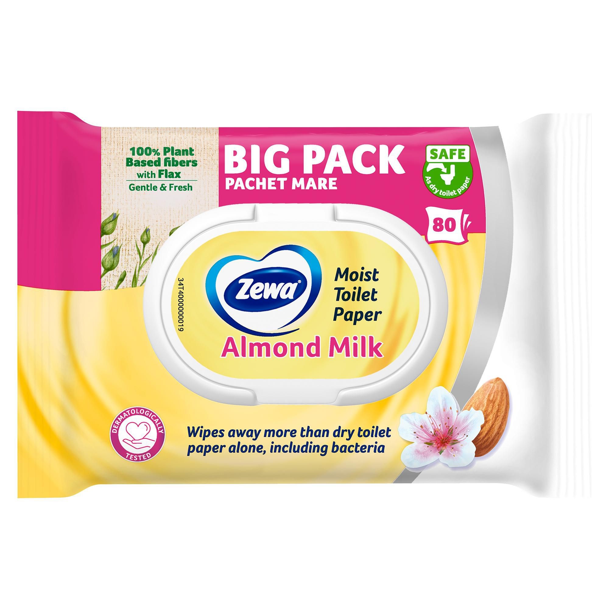 Drogerie a kosmetika - Zewa Moist Almond Milk 80ks