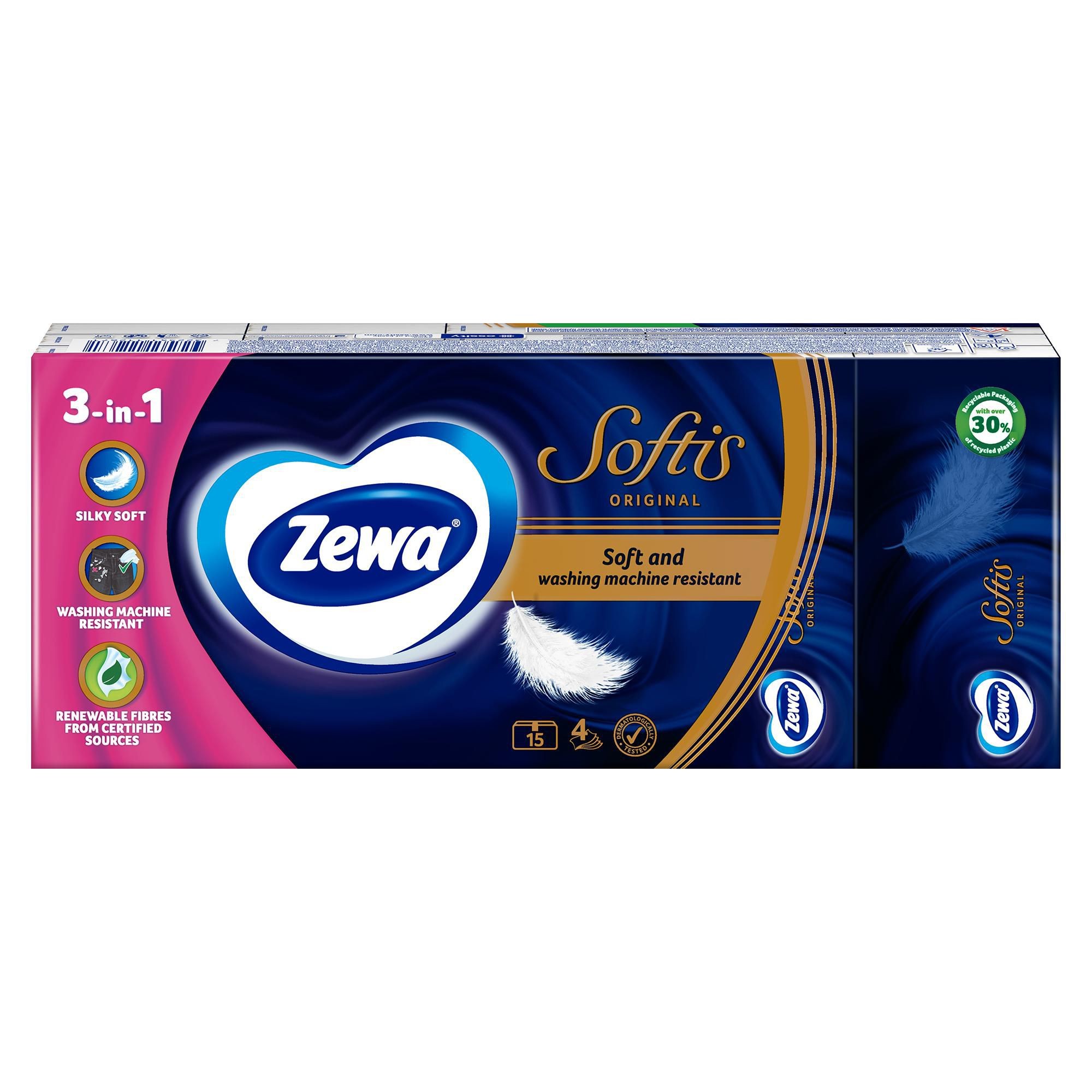 Drogerie a kosmetika - Zewa Softis Standard papírové kapesníky 4vrstvé 10x10ks