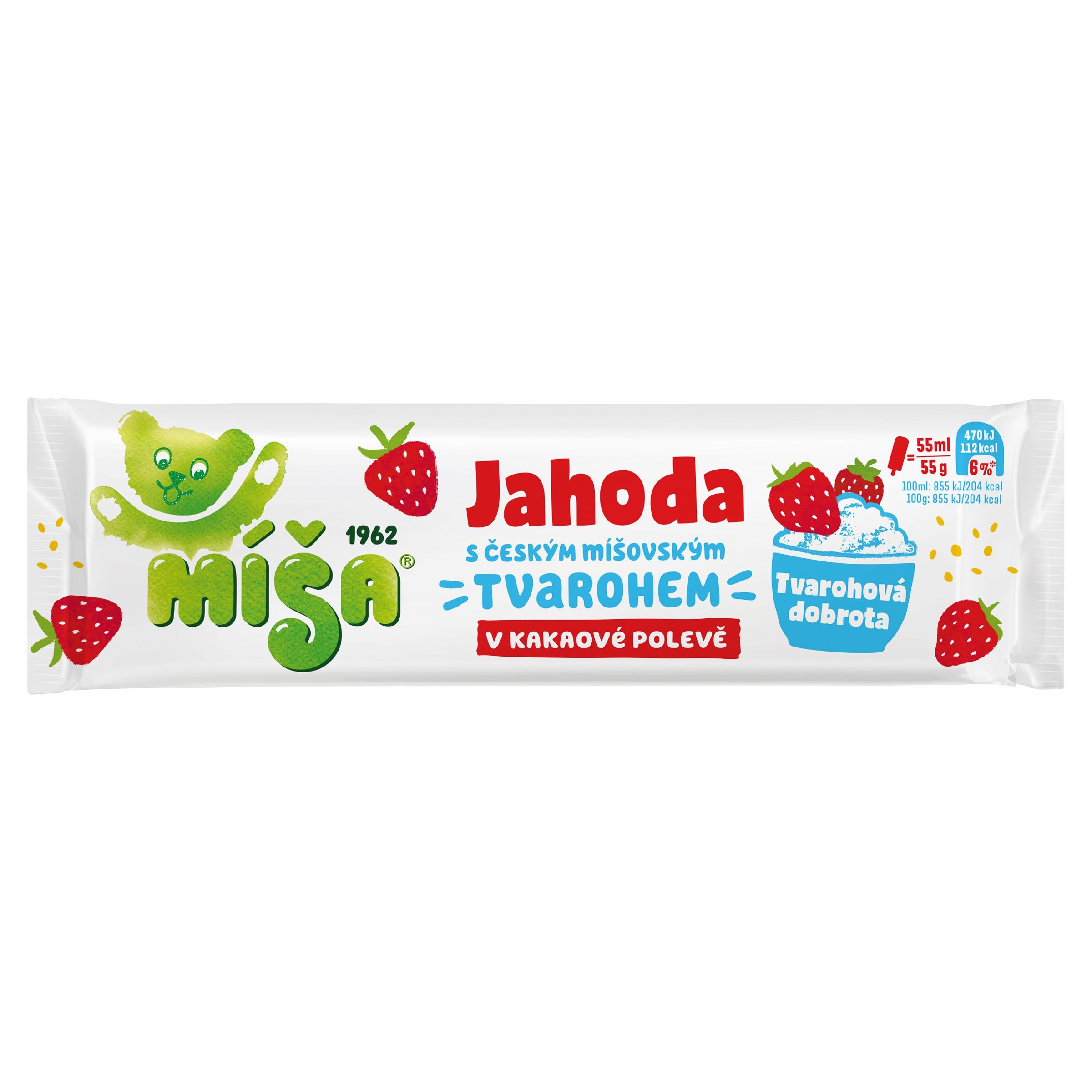 Mražené potraviny - Zmrzlina Míša Strawberry 55 ml