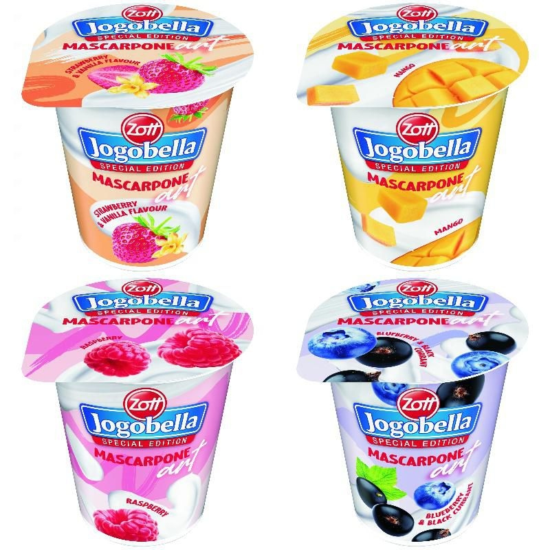 Mléčné a chlazené - Zott Jogobella jogurt s příchutí mascarpone 150g, tuk: 5,7% různé příchutě