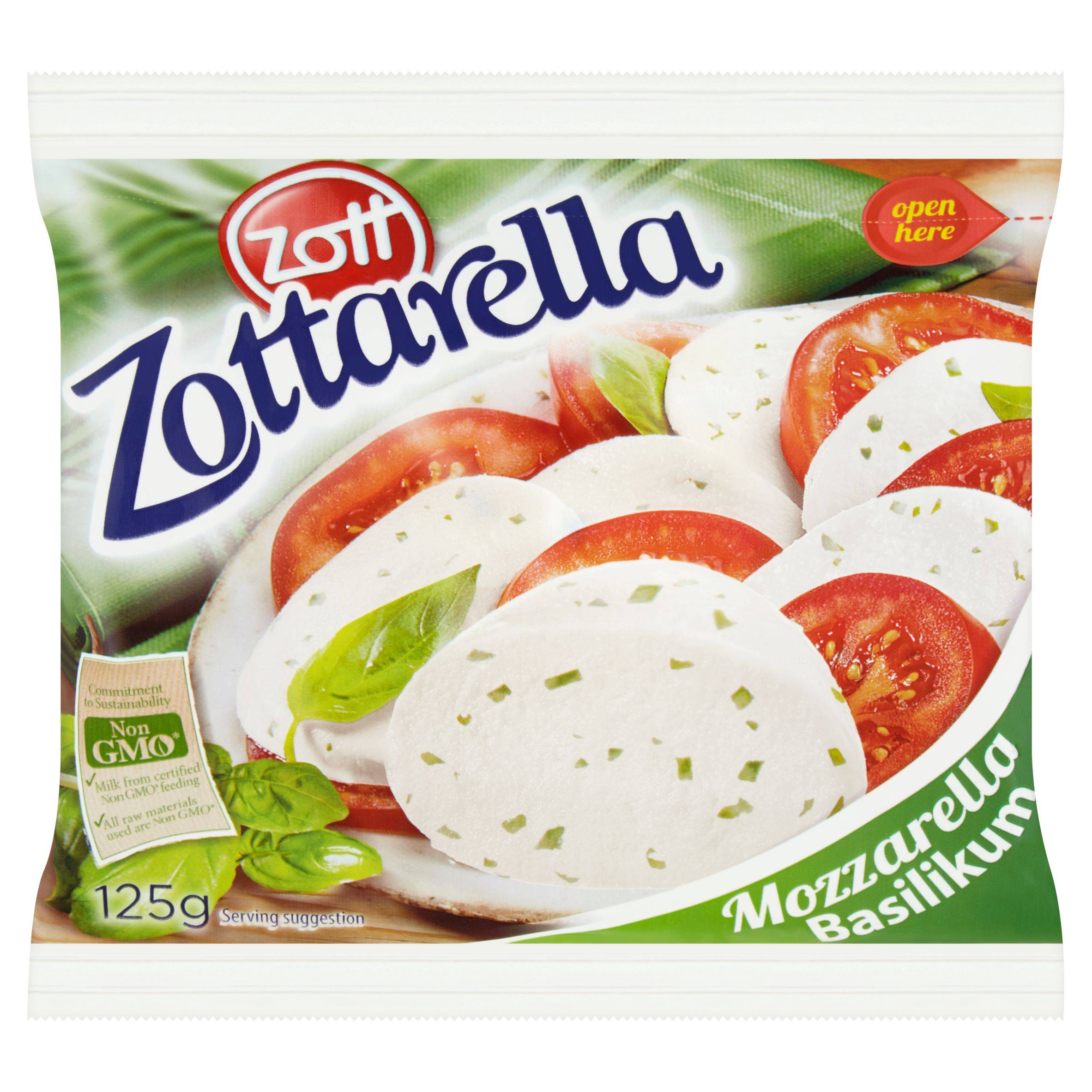Mléčné a chlazené - Zott Zottarella Mozzarella s bazalkou 125 g