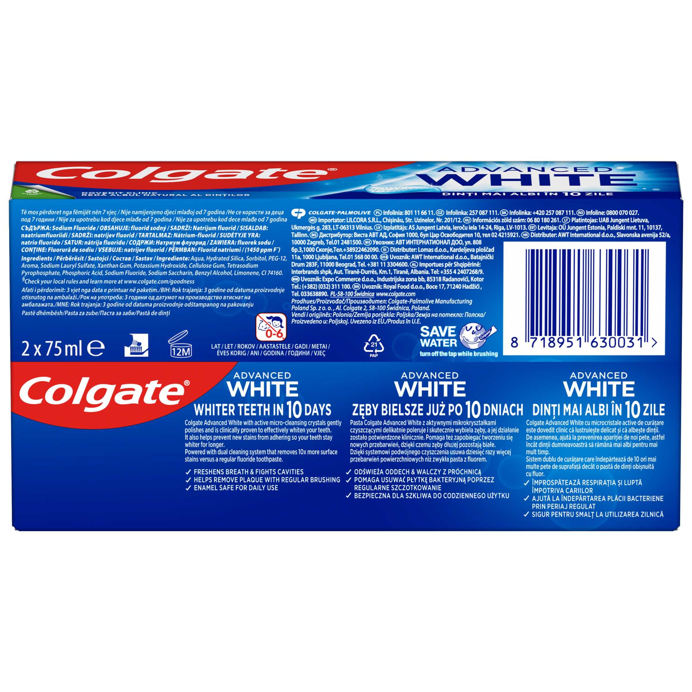 Zubní pasta Colgate Advanced White Original Duopakc 2x75 ml-0