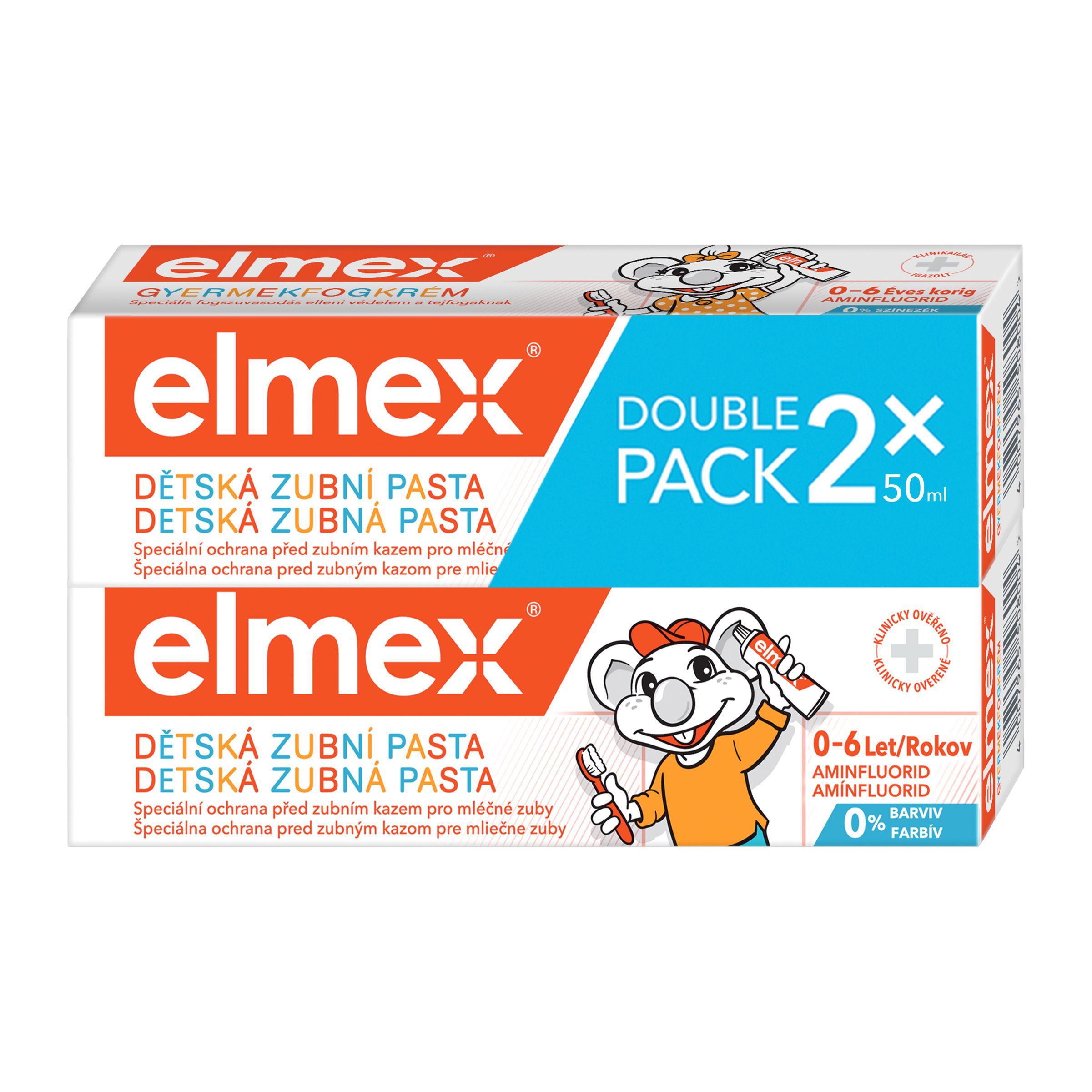 Drogerie a kosmetika - Zubní pasta Elmex dětská 2x75ml Duopack