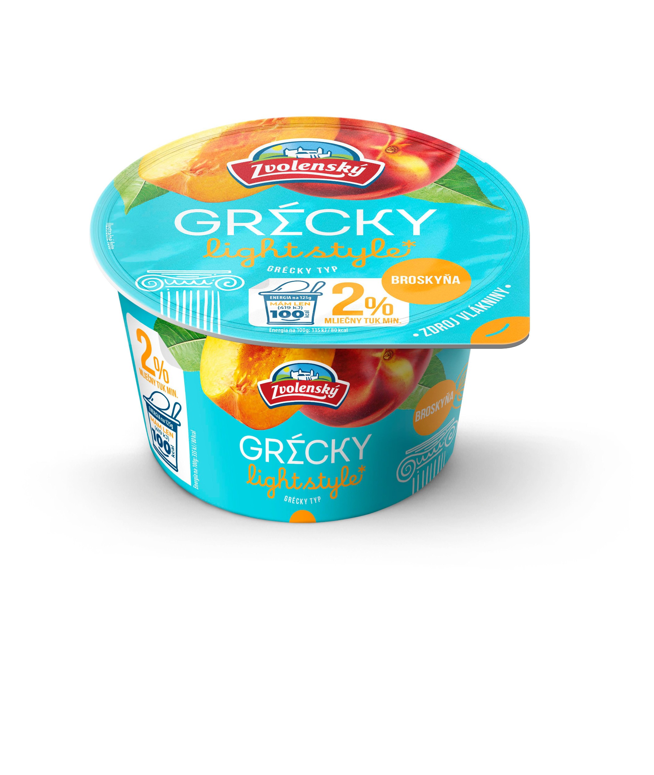 Zvolensky Řecký jogurt 2% broskev 125g-0