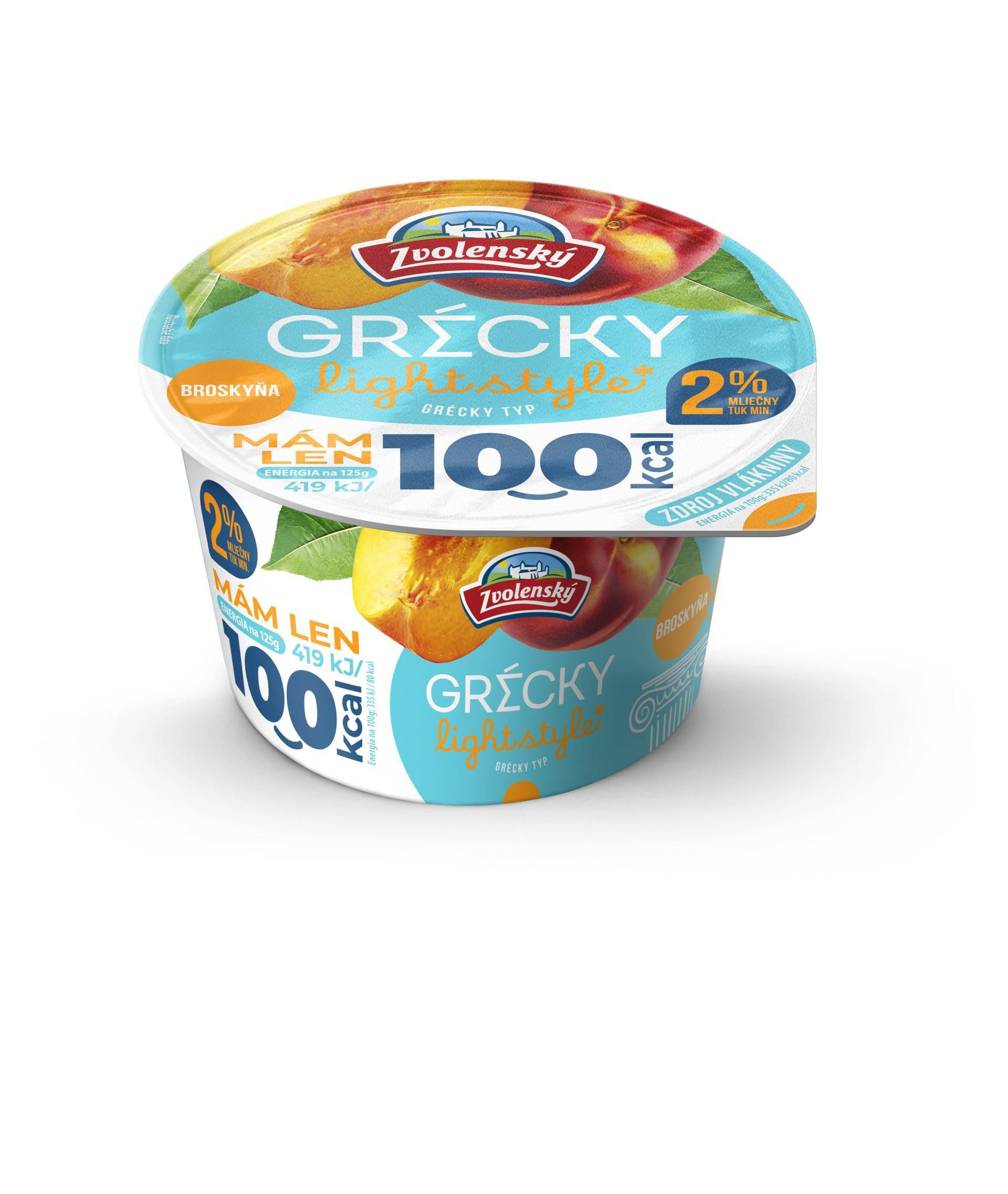 Mléčné a chlazené - Zvolensky Řecký jogurt 2% broskev 125g
