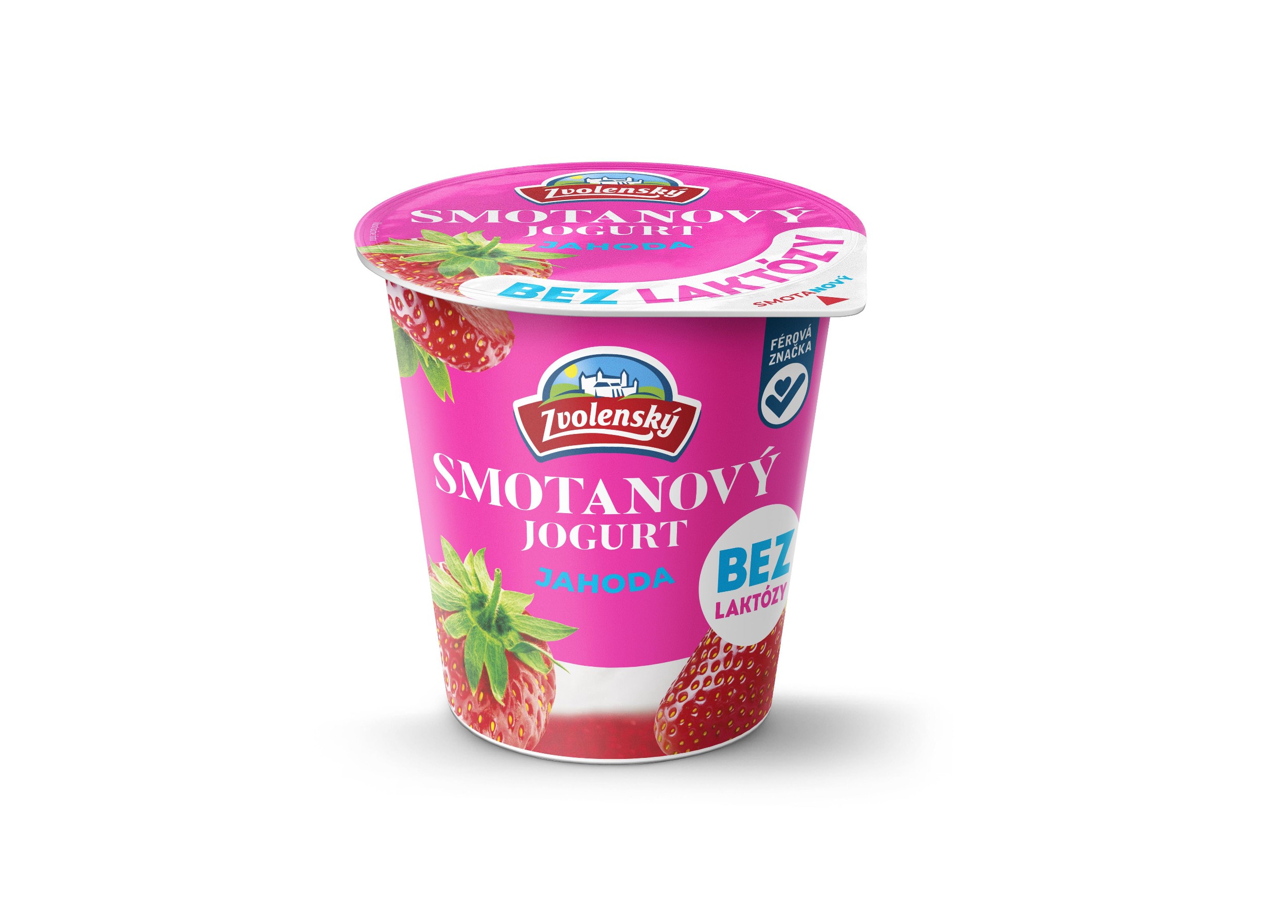 Zdravý svět - Zvolenský smetanový jogurt bez laktózy jahoda 145g