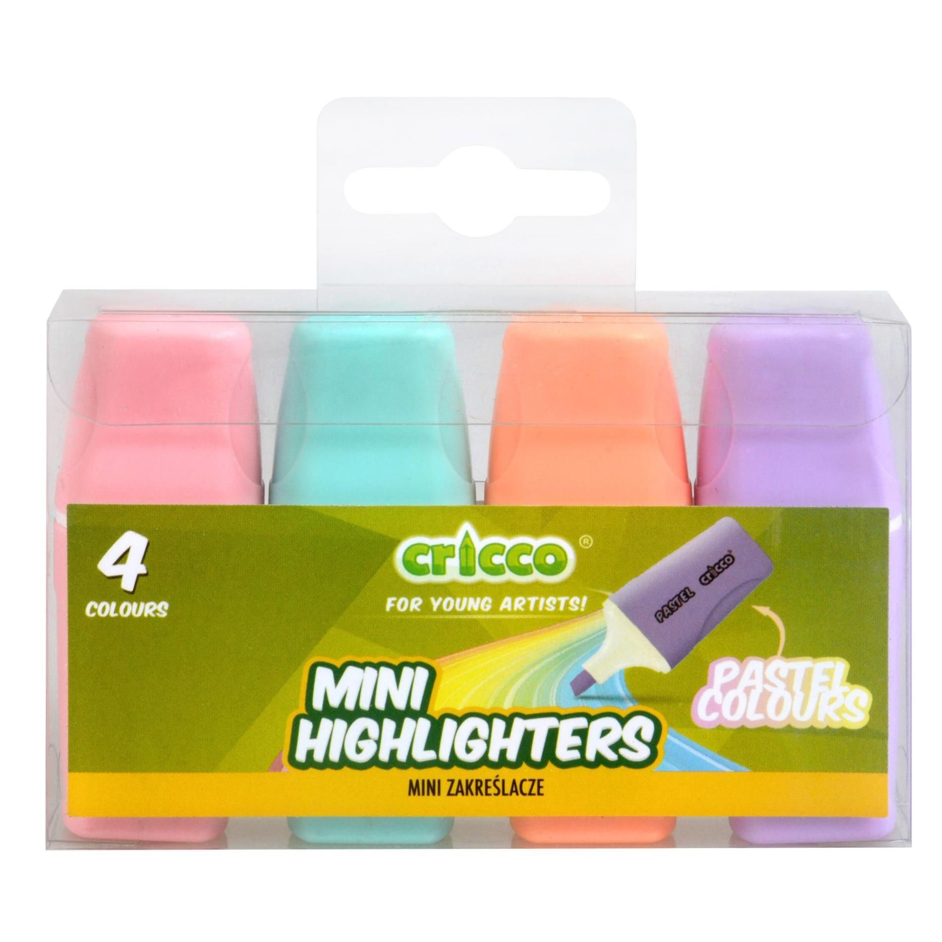 Domácnost a Zahrada - Zvýrazňovač Cricco mini, sada 4 pastelových barev